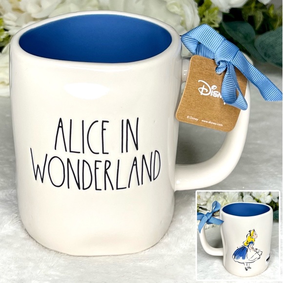 ❌SOLD❌ Rae Dunn x Disney NWT ALICE IN WONDERLAND Coffee Tea Mug Ivory Blue NEW - Picture 3 of 17